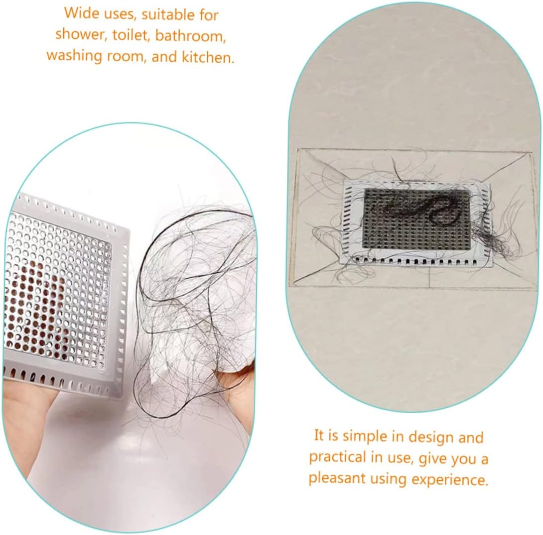 Drain Floor Sink Accessories Square Hair Clips Sink Cover Bathroom Hair Shower Strainer Hair Catcher Shower Cover Hair Catcher Shower Accessories Tub Hair Stopper Shower Drain (Color : Silverx3pcs,
