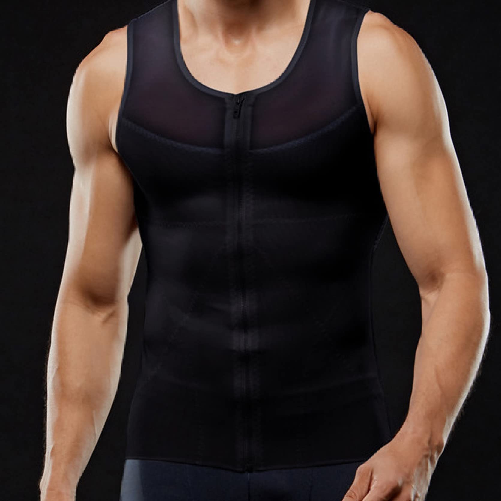 Koszulka kompresyjna fitness dla mężczyzn - Sportowa koszulka termoaktywna Body Shaper Elastyczna koszulka wyszczuplająca brzuch do biegania