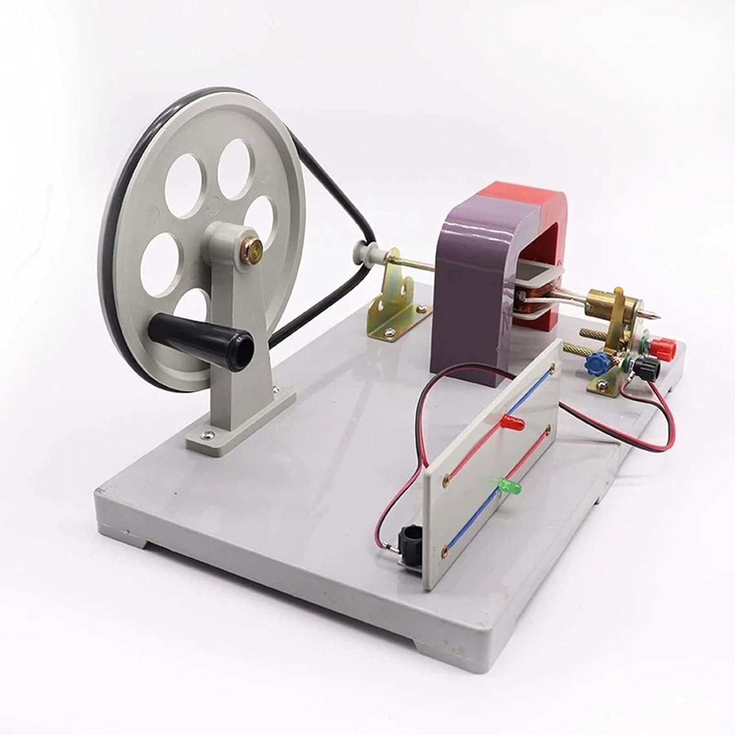 ZXYHLLGK Hand-Cranked Faraday Generator Demonstrator, Permanent Magnet AC & DC Dual Output for Electromagnetic Induction Physics Principle Experiment