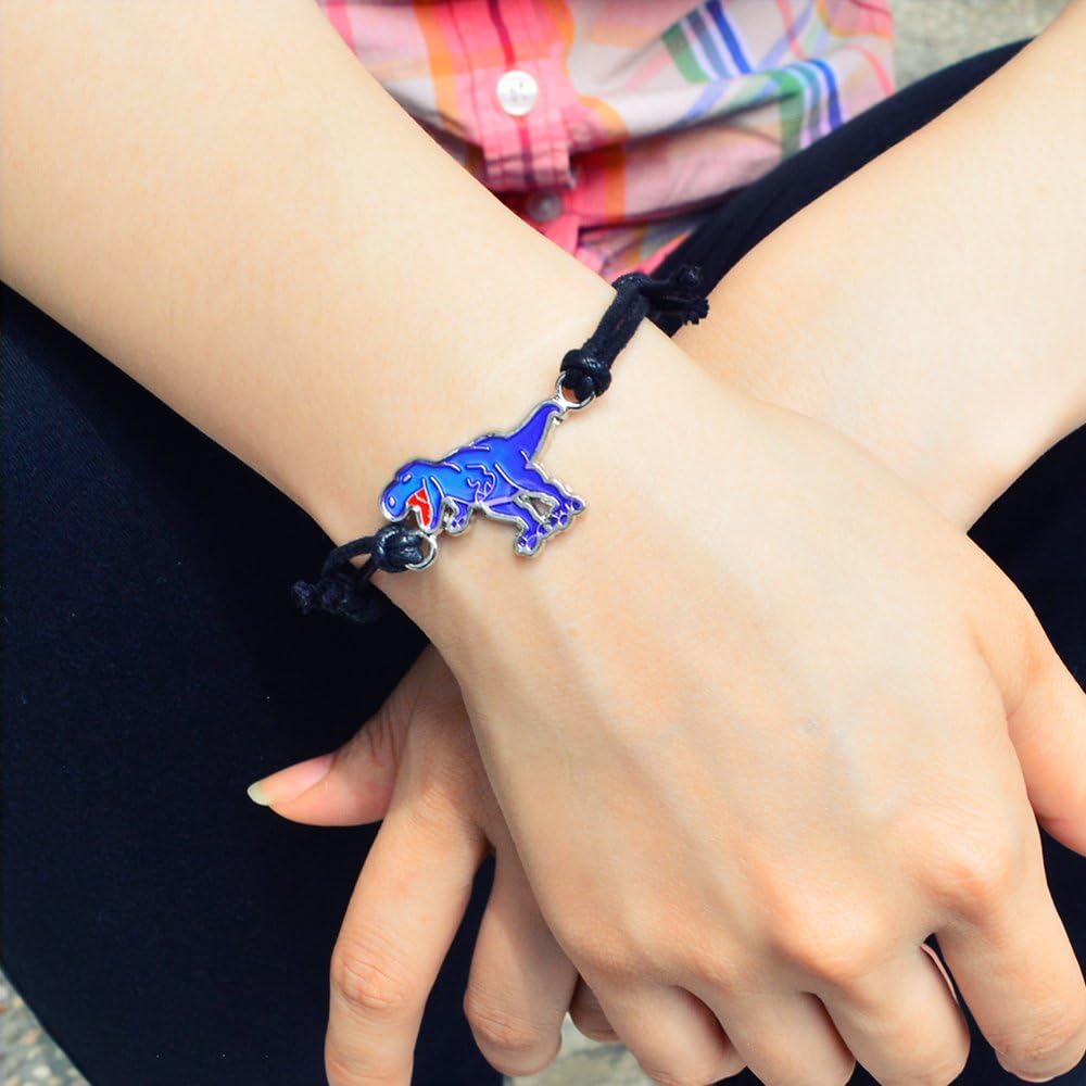 Handmade T-Rex Dinosaur Charm Color Change Mood Bracelet For Boys Girls Dino Jewelry - Image 3