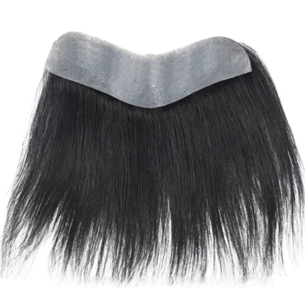 ASTRIM Realistic Black Mens Wigs Soft Frontal Men's Toupee