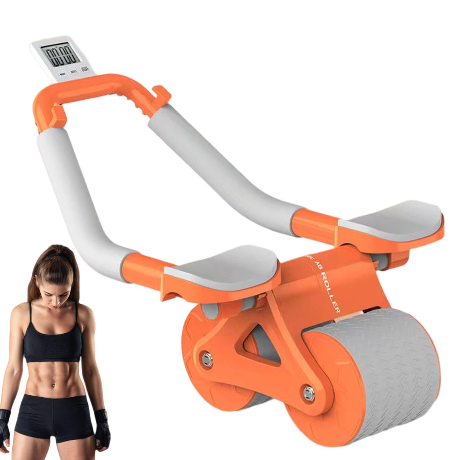 Rodillo de abdominales para gimnasio, máquina de entrenamiento con rebote | automático, rueda de rodillo de tablón para entrenador de núcleo para principiantes, profesionales, entusiastas y atletas