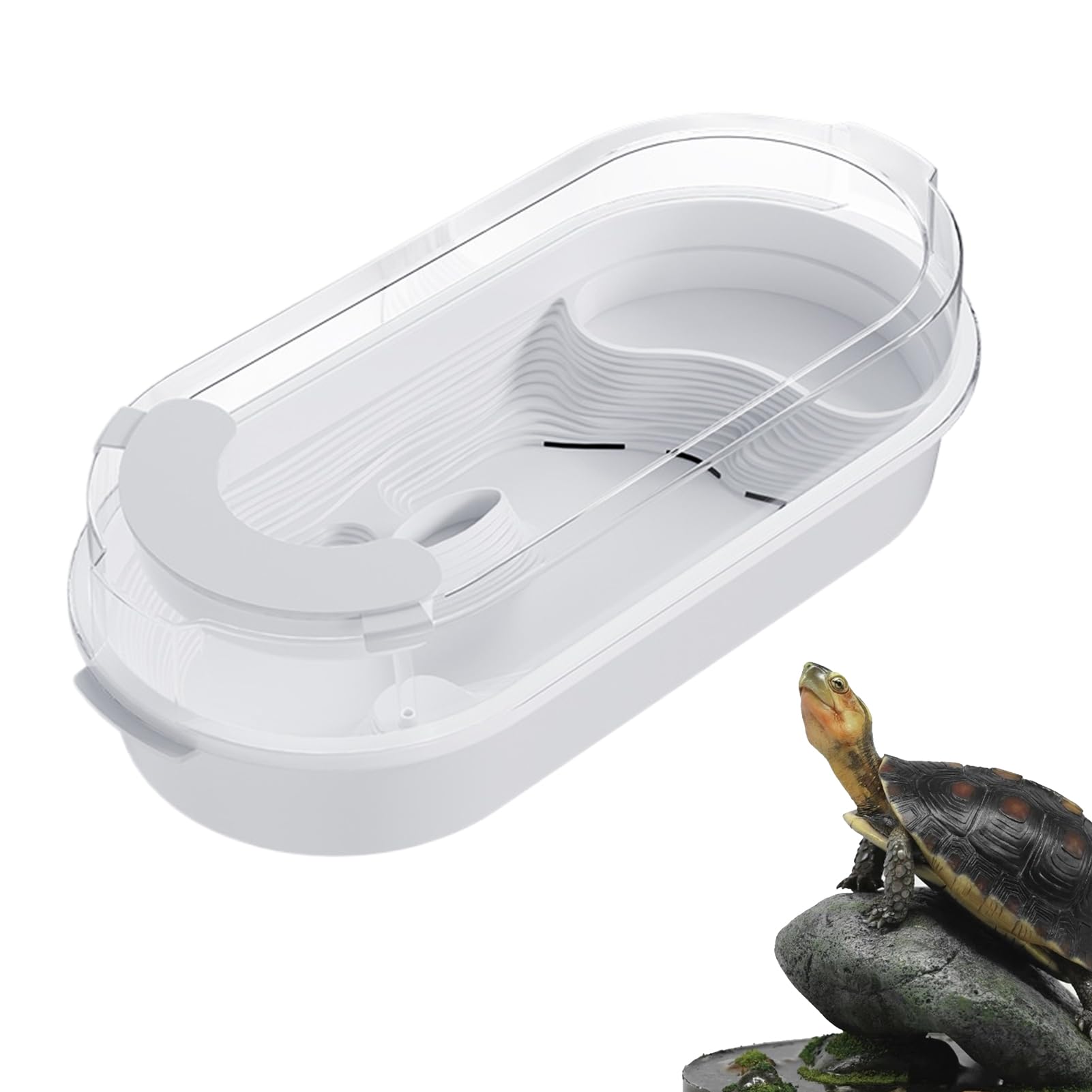 Acuario De Tanque De Tortugas, 35x20x15cm Hábitat De Reptiles Tanque De Tortugas con Plataforma De Sol para Reptiles, Tortuga Tanques Acuario Tortuga Hábitat con Hábitats Mascotas Accesorio