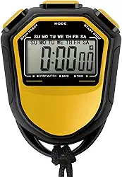 Cronômetro digital portátil à prova d'água, temporizador lcd, cronógrafo, contador esportivo com alça para natação, corrida, treinamento de futebol