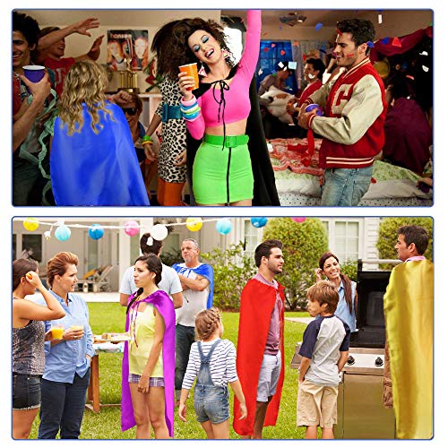 Superhero Capes and Masks for Adults Bulk-Men Women Super Hero Costume Halloween Dress Up Party Favors -7 Pack (Multicolored) - Image 6