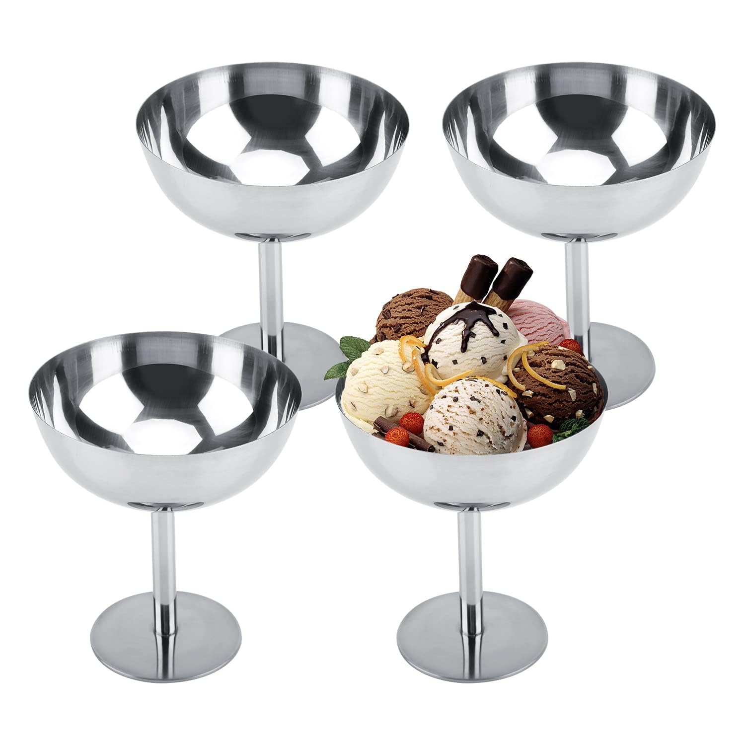 IJscoupes/ijsschaaltjes - 6x - glas - 200 ml - dessert schaaltjes