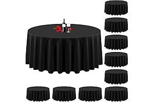 10 Pack 120 Inch Round Tablecloth Black for All Occasions