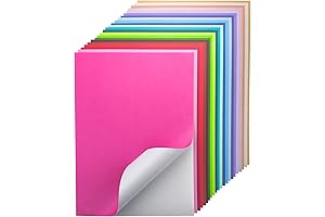 24 Sheets Adhesive Colored Paper Cardstock Self Adhesive Cardstock Paper