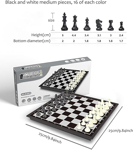 Miniatura 2 de Juego de mesa magnético, juguetes educativos para principiantes, niños, niñas, niños y adultos, regalos (ajedrez, 6610)