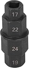 ViaGasaFamido Sechskant-Achswerkzeug für Motorräder, Stecknuss für Vorderrad, Sechskant, multifunktional, Achsschenkel-Adapter, Sechskant, 17 mm, 19 mm, 22 mm, 24 mm (schwarz)