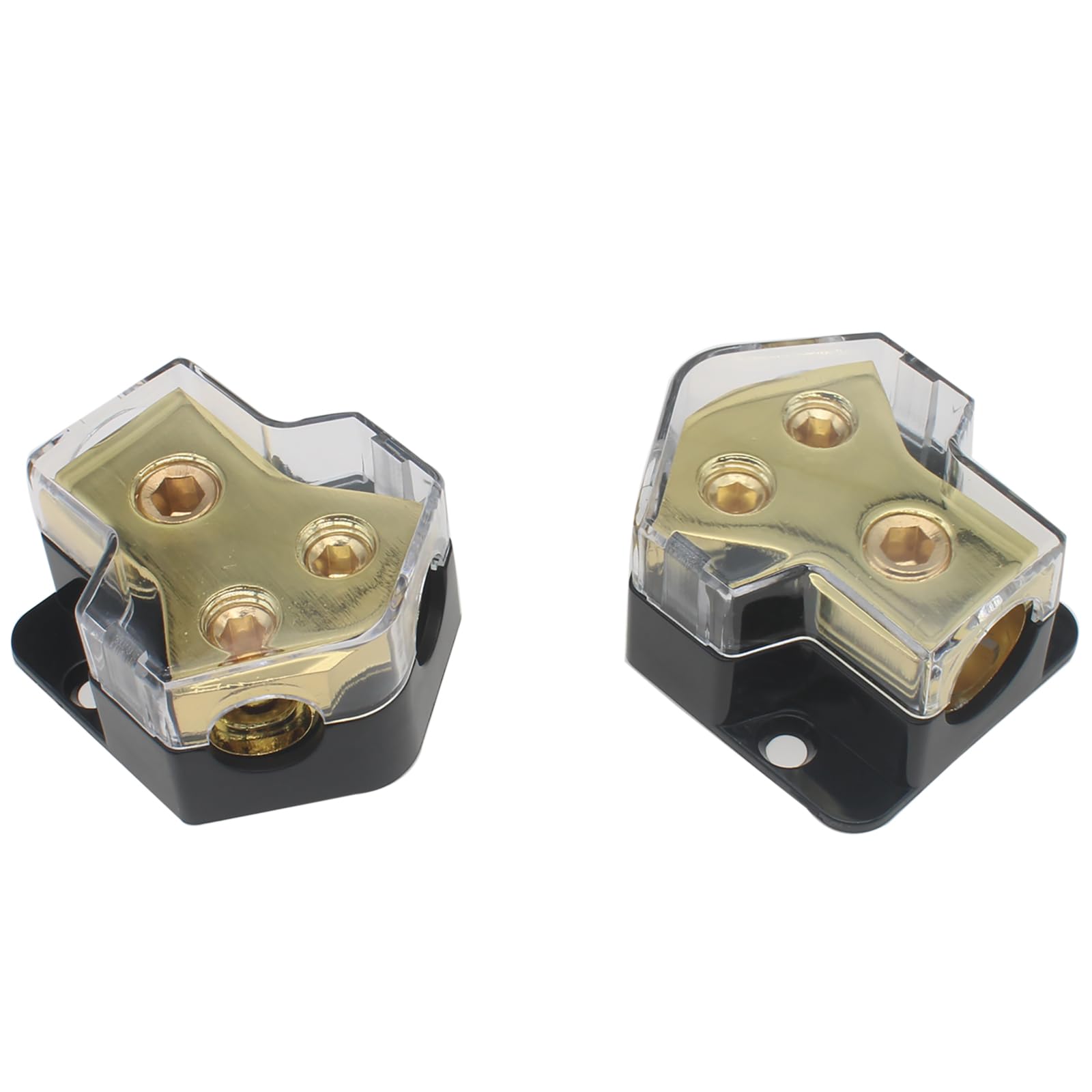 OZXNO 2 Way Power Distribution Block for Car Audio Splitter 0/2/4 Gauge in 4/8/10 Gauge Out Amp Ground Distributor for Automotive Boat(2pcs)