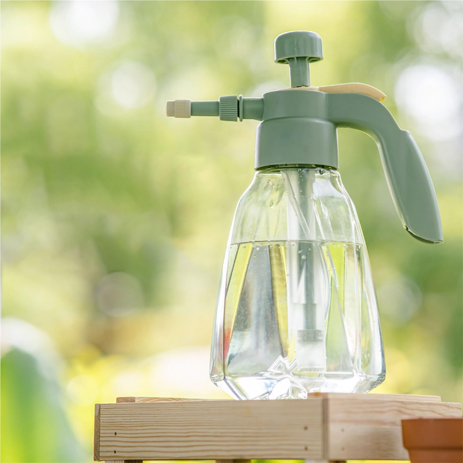Pulverizador de flores a presión, bidón de agua de 1,5 l, botella de plástico transparente de gran capacidad for suministros de jardín al aire libre.(2pcs B)