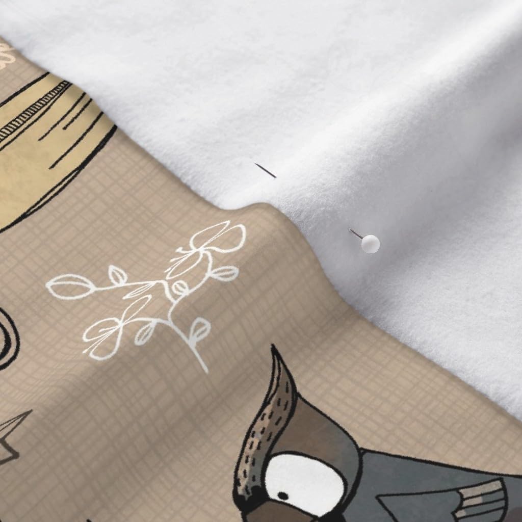 Spoonflower Fabric - Colorado Brown Bear Nature Fish Bird Mountains Printed on Polartec(R) Fleece Fabric by The Yard - Sewing Blankets Loungewear and No-Sew Projects