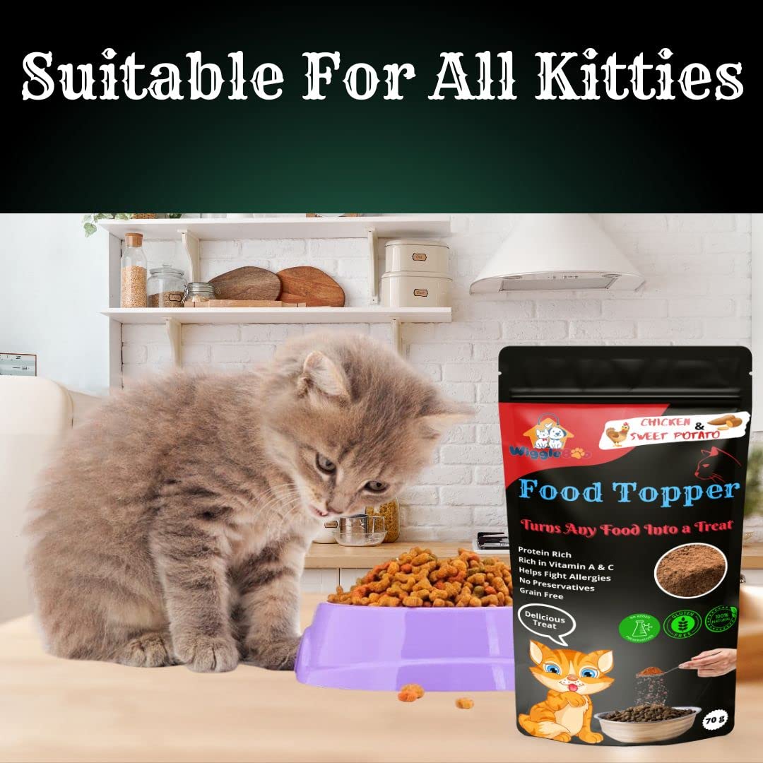 WiggleBoo Magical Cat Food Topper || Joy of Best Taste || Chicken & Sweet Potato Flavour || Grain Free & Protein Rich || Excellent Dietry Fibre|| 70g 3