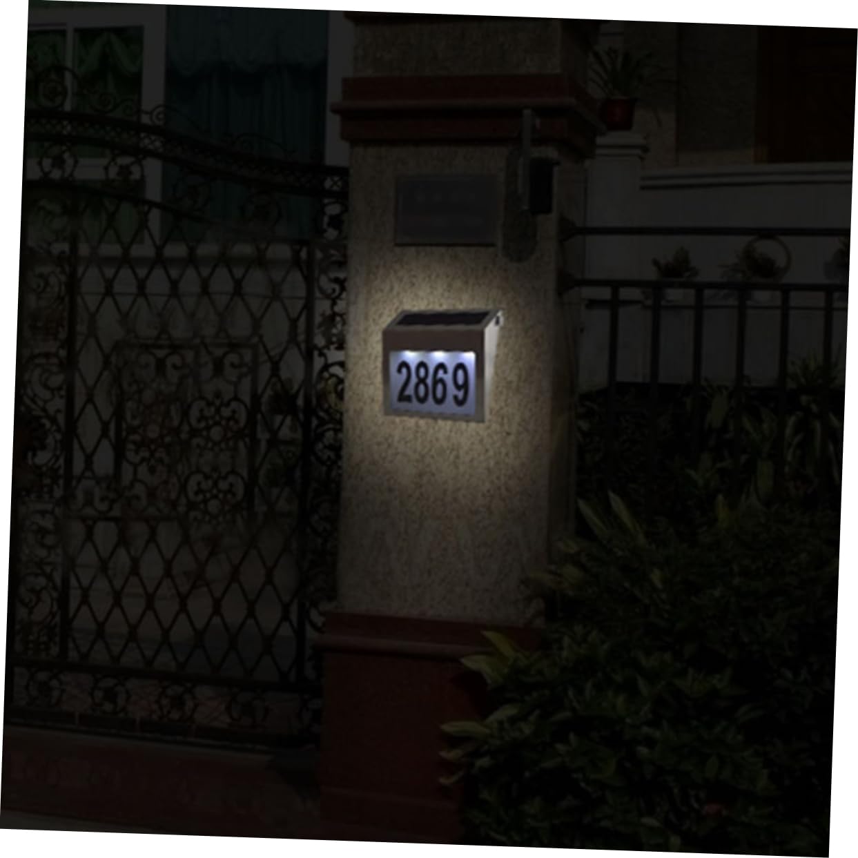 Luce Della Porta Lampada Di Indirizzo Solare Numeri Di Indirizzo Per Casa Con Luce Indirizzo Luce Ad Energia Solare Parete Numero Civico Della Luce Solare All'aperto Argento