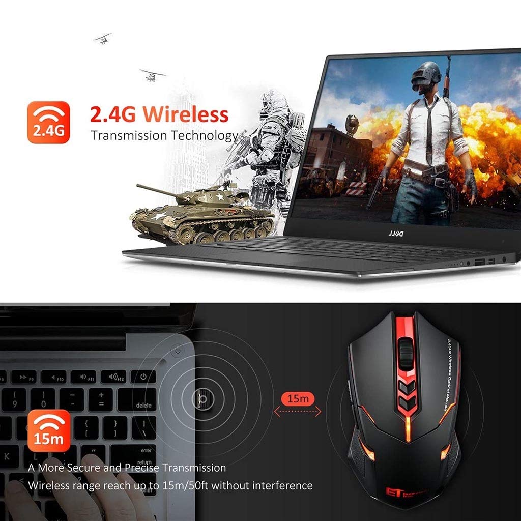 RajoNN Mouse Mouse Wireless, Mouse da Gioco per Computer Ottico a LED con Ricevitore, 5 DPI Regolabili Fino a 2400 DPI, per Notebook PC Laptop, Risparmio Energetico (Colore : Bianca)