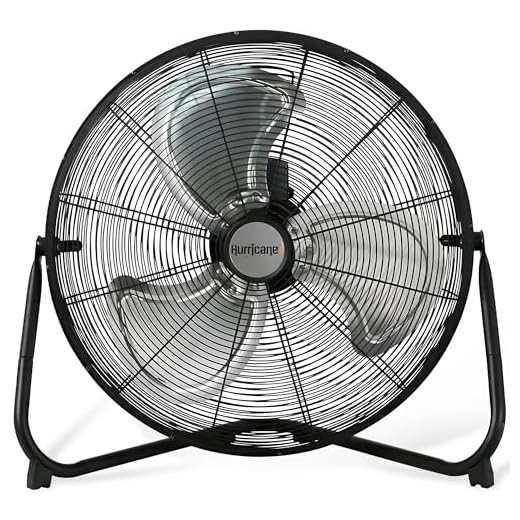 Hurricane HGC736476 Floor Fan 20 Inch, Pro Series, High Velocity, Adjustable Tilt, Heavy Duty For Industrial, Commercial, Residential, Greenhouse Use-ETL Listed, 20", Black