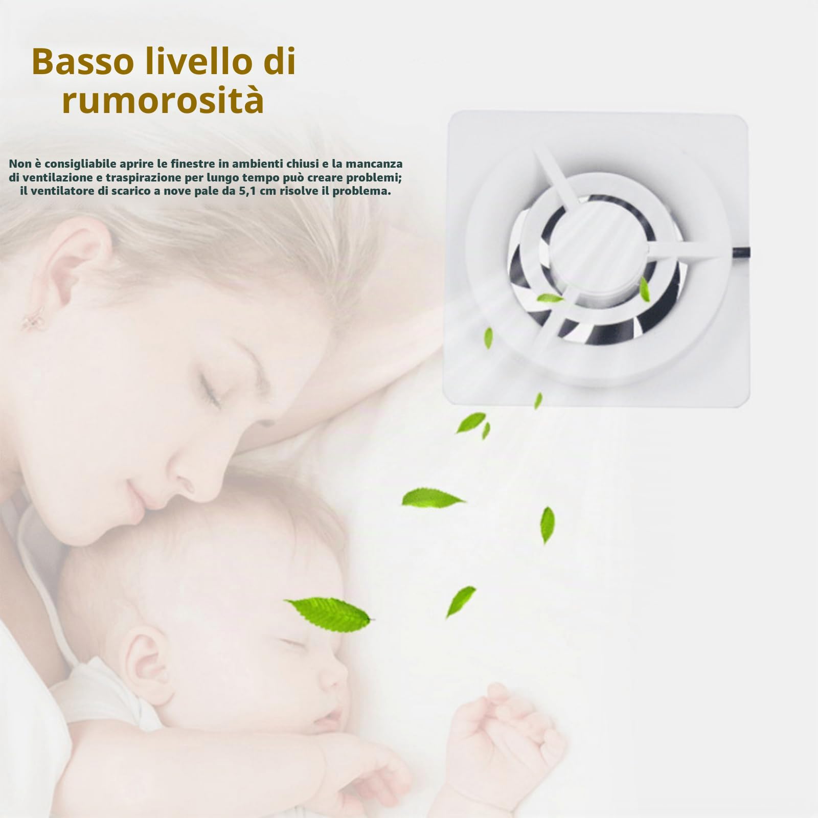 Ventilatore da Bagno con Il governatore 50 mm / 2 Pollici per Bagno e Cucina, Estrattore Aria 2 W, Silenzioso Ventilatore di Scarico, Alta efficienza 25 m3/h, 50mm