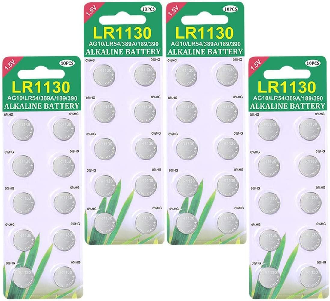 AG10 LR1130 1.5 V Alkaline Button Cell Batteries Without Mercury Pack of 40-image-36