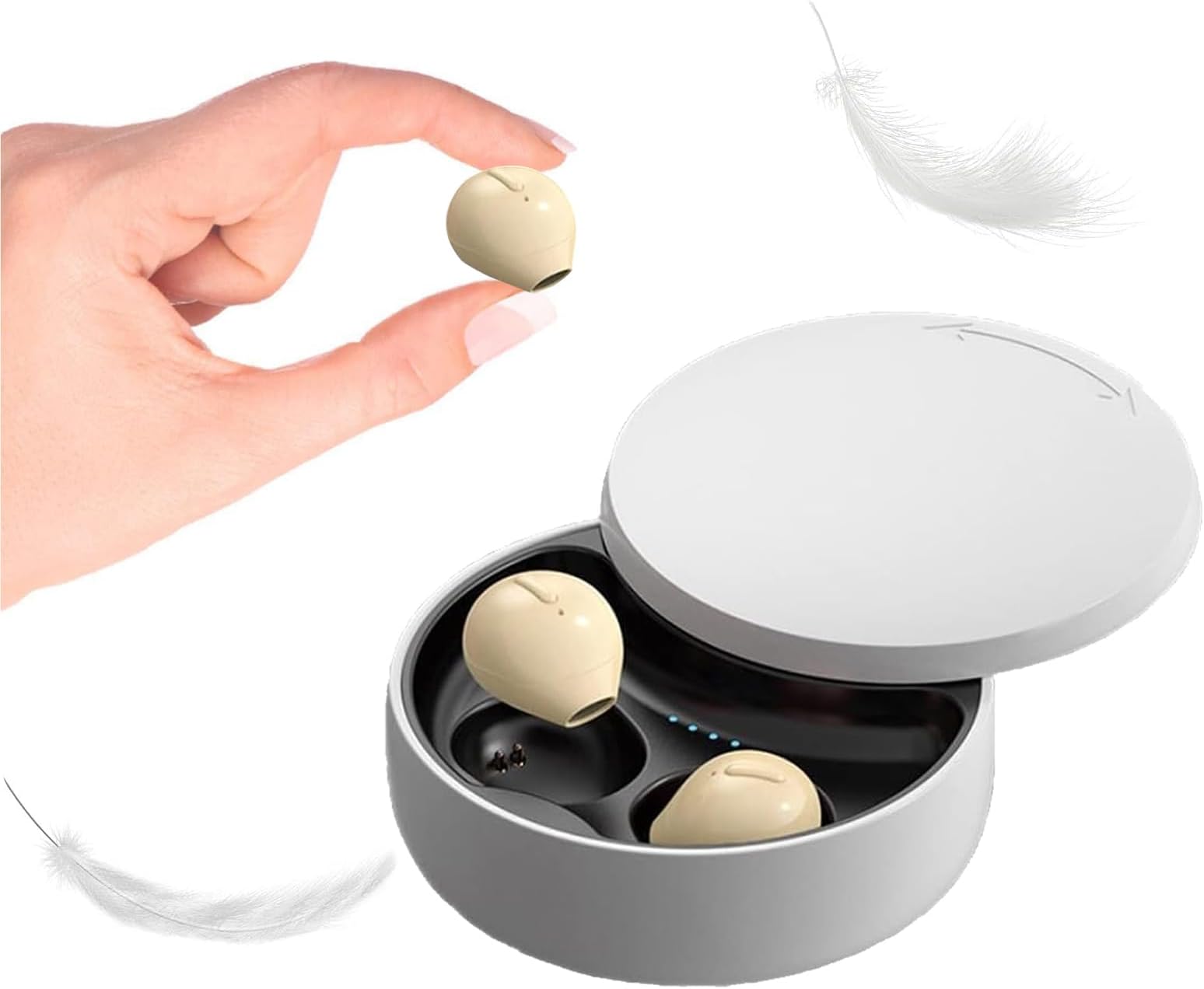 Loluka Invisible Earbuds Sleep Smallest Bluetooth Earbuds Mini Wireless Ear Buds Discreet Bluetooth Earpiece Tiny Hidden Small Ears Earbud for Work Headphones True Wireless Earpiece with Charging Case