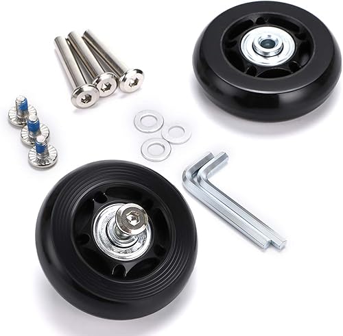 Miniatura 8 de OwnMy Ruedas de repuesto para maleta de equipaje de 2.362 in x 0.709 in, kit de reparación de rodamientos de ruedas giratorias de goma, un juego de 4