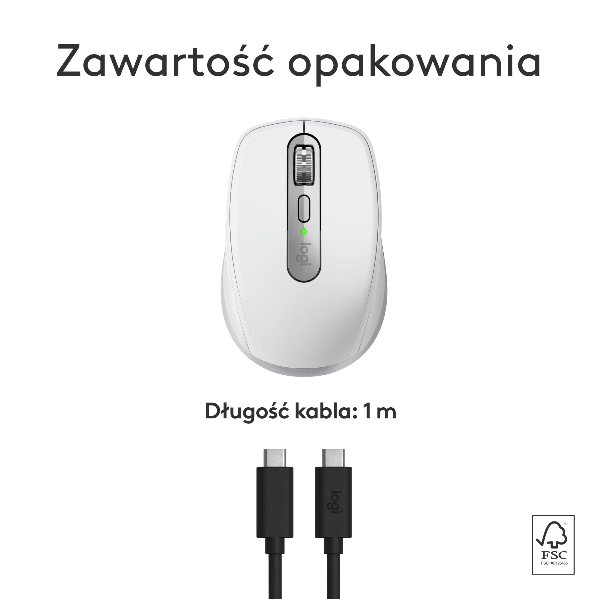 Logitech MX Anywhere 3S for Mac, kompaktowa bezprzewodowa mysz Bluetooth, sensor 8K DPI działający na każdej powierzchni, ciche kliknięcia, USB C, mysz bezprzewodowa do MacBooka, iPada - Jasnoszara