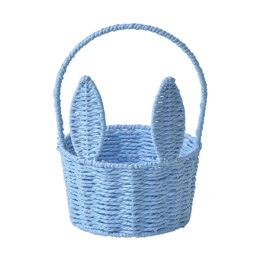 Easter Hamper Baskets for Kids Wicker Picnic Baskets Hand Woven Willow Picnic Hamper with Folding Handle Fruit Picnics Egg Woven Basket Easter Gift Basket for Fruit Candy Wine Egg (06)