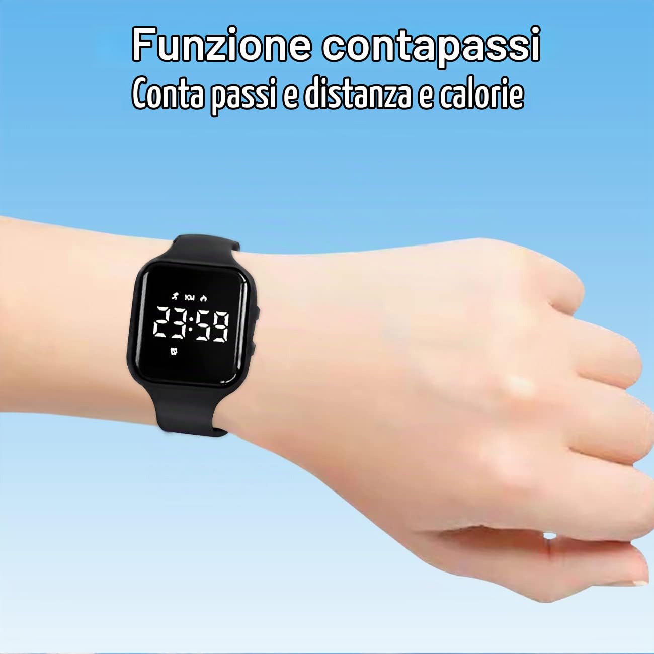 Bambini Orologio Digitale Fitness Tracker Senza App/Bluetooth, Impermeabile LED Orologio Polso con Contatore Calorie/Distanza Sveglia Pedometro Orologio Sportivo per Bambini Ragazzo Ragazza