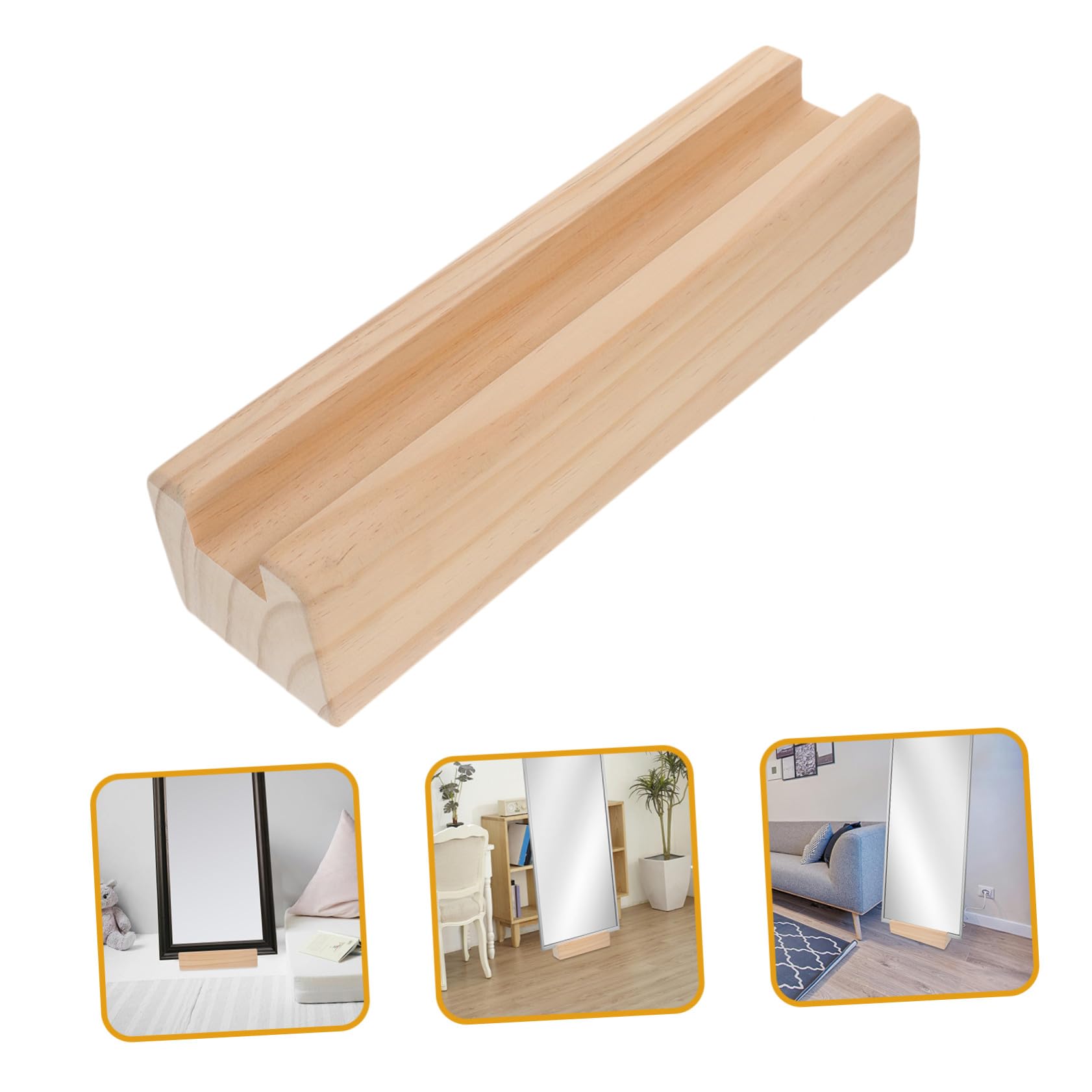 TOYANDONA Base para Espejo Madera Maciza Soporte Estable Antideslizante para Espejo Cuerpo Entero Diseño Elegante para Uso Hogar Oficina y Restaurante Base de Piso Resistente y Sofisticada