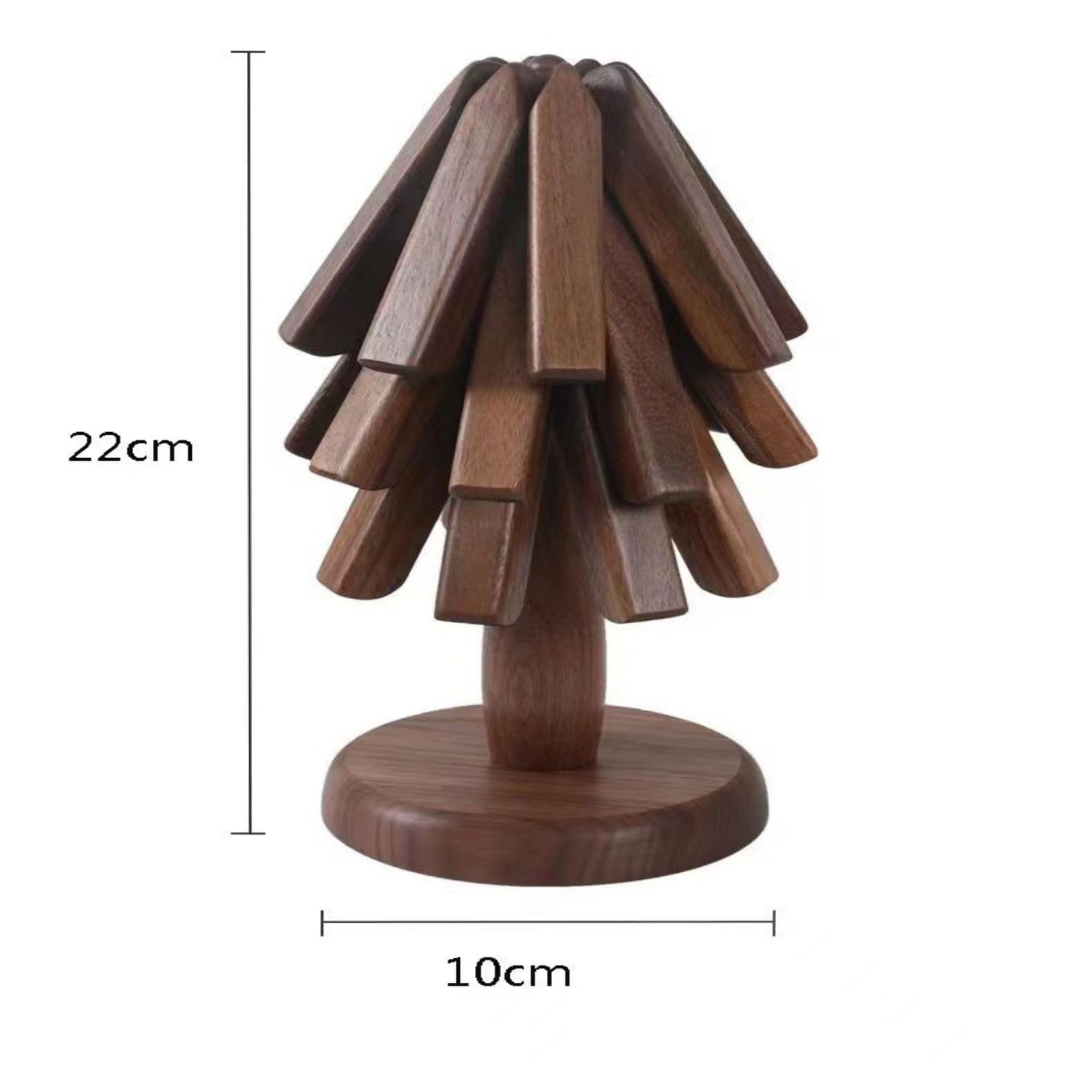 Dessous de plat arbre pliable design – Set bois de noyer – Antidérapant & résistant à la chaleur – Idéal salon, cuisine, bureau – Support théière multifonction – Accessoire maison décoratif