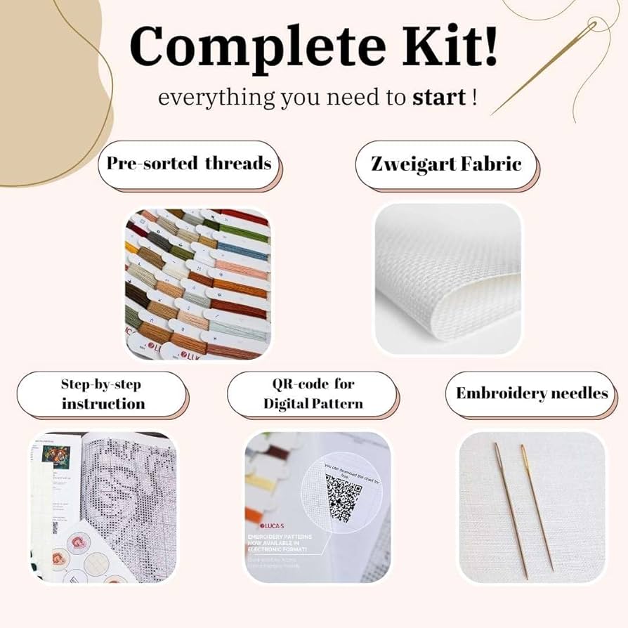 Amazon.com: Luca-S Cross Stitch Kit Tiger of The Jungle