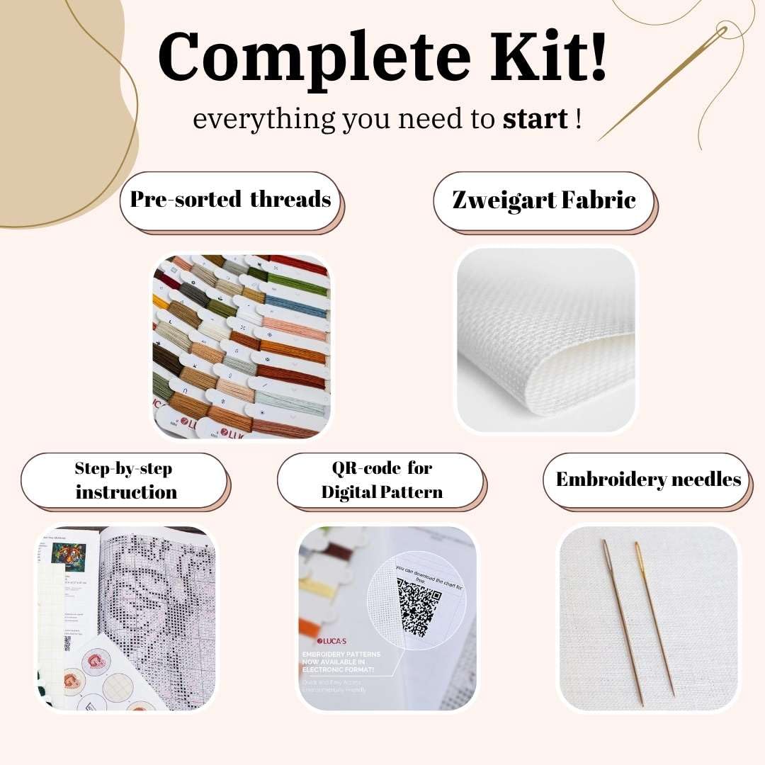 Amazon.com: Luca-S Cross Stitch Kit Tiger of The Jungle