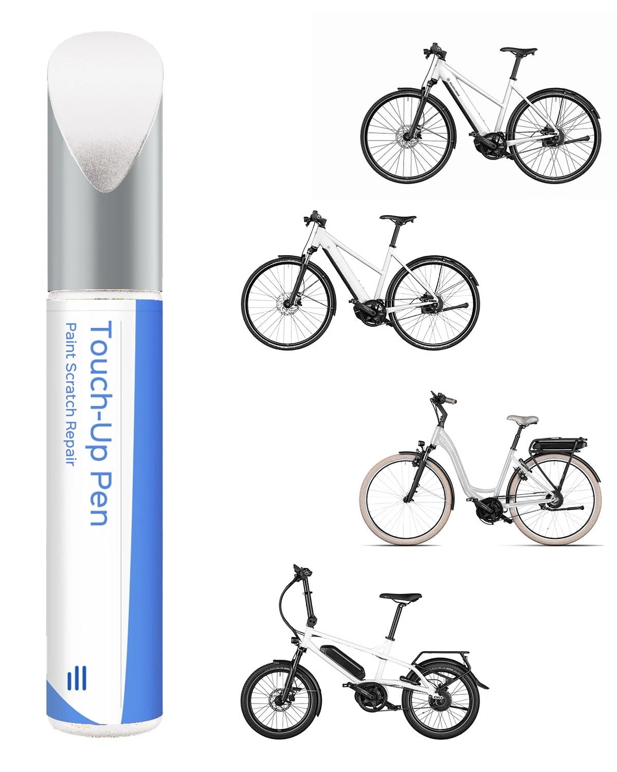 Crystal White Peinture pour vélo - Peinture de retouche pour Riese & Müller, utilisez un stylo de retouche pour métal et plastique - Peinture pour vélo hautement couvrant