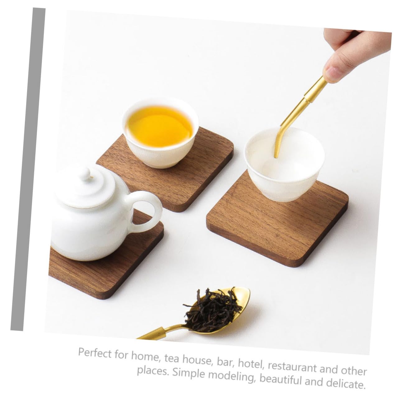 Unomor 1set Stainless Steel Gongfu Tea Tools Chinese Tea Ceremony Accessories for Home Restaurant Elegant Clip Fork Spoon and Knife