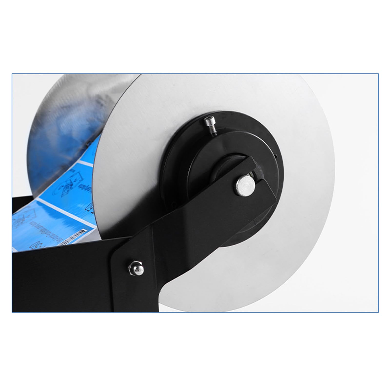 Máquina etiquetadora manual para botellas redondas, ancho de etiqueta 10-160 mm, longitud 10-300 mm, se adapta a botellas de diámetro de 15-120 mm, altura de hasta 340 mm