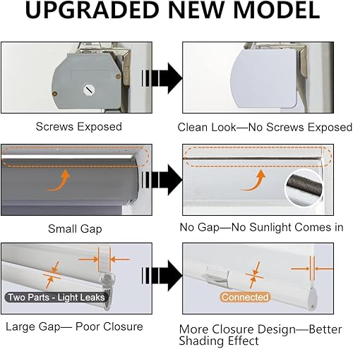 Miniatura 3 de Persilux Persianas sin cordones de cebra para ventanas, con diseño de jacquard, de doble capa que filtran la luz, persianas enrollables para el