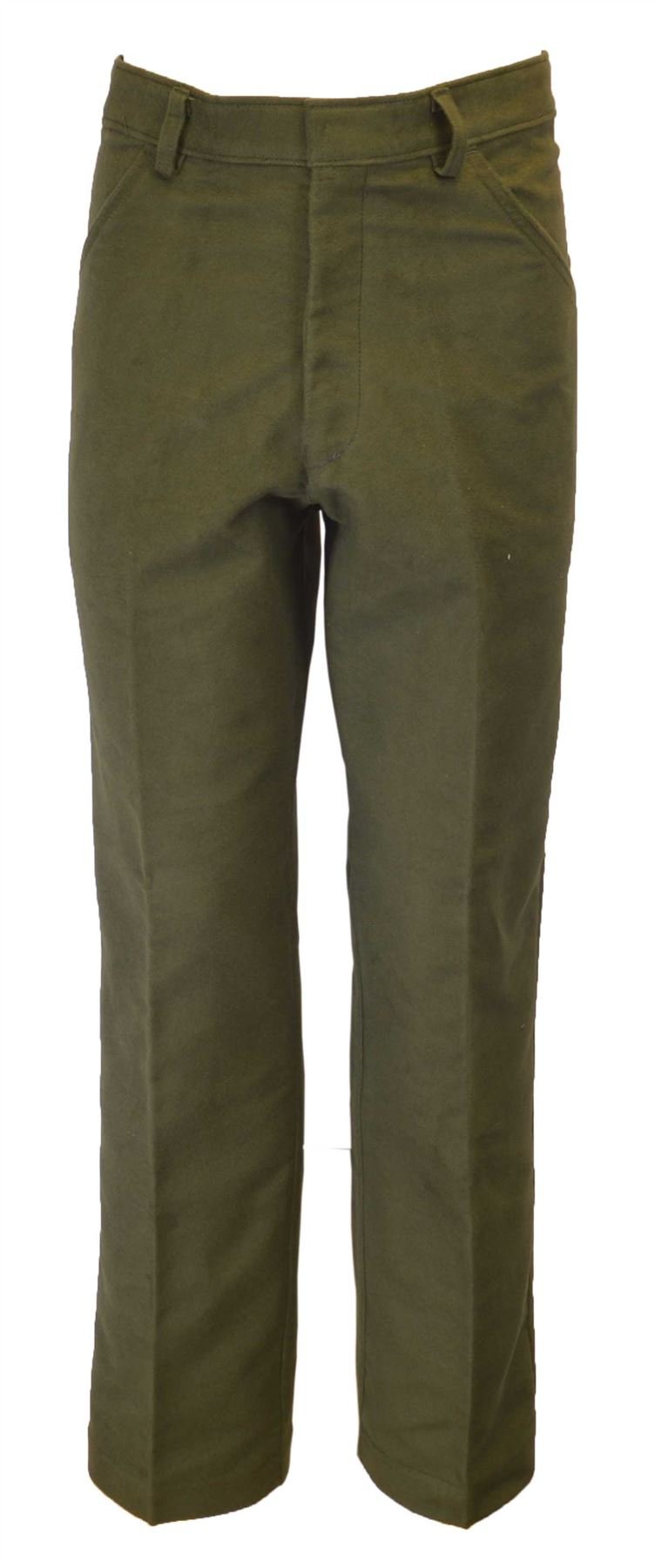 WALKER AND HAWKES - Men's 100% Cotton Yorkley Moleskin Trousers - Olive - W40 Short (29'')
