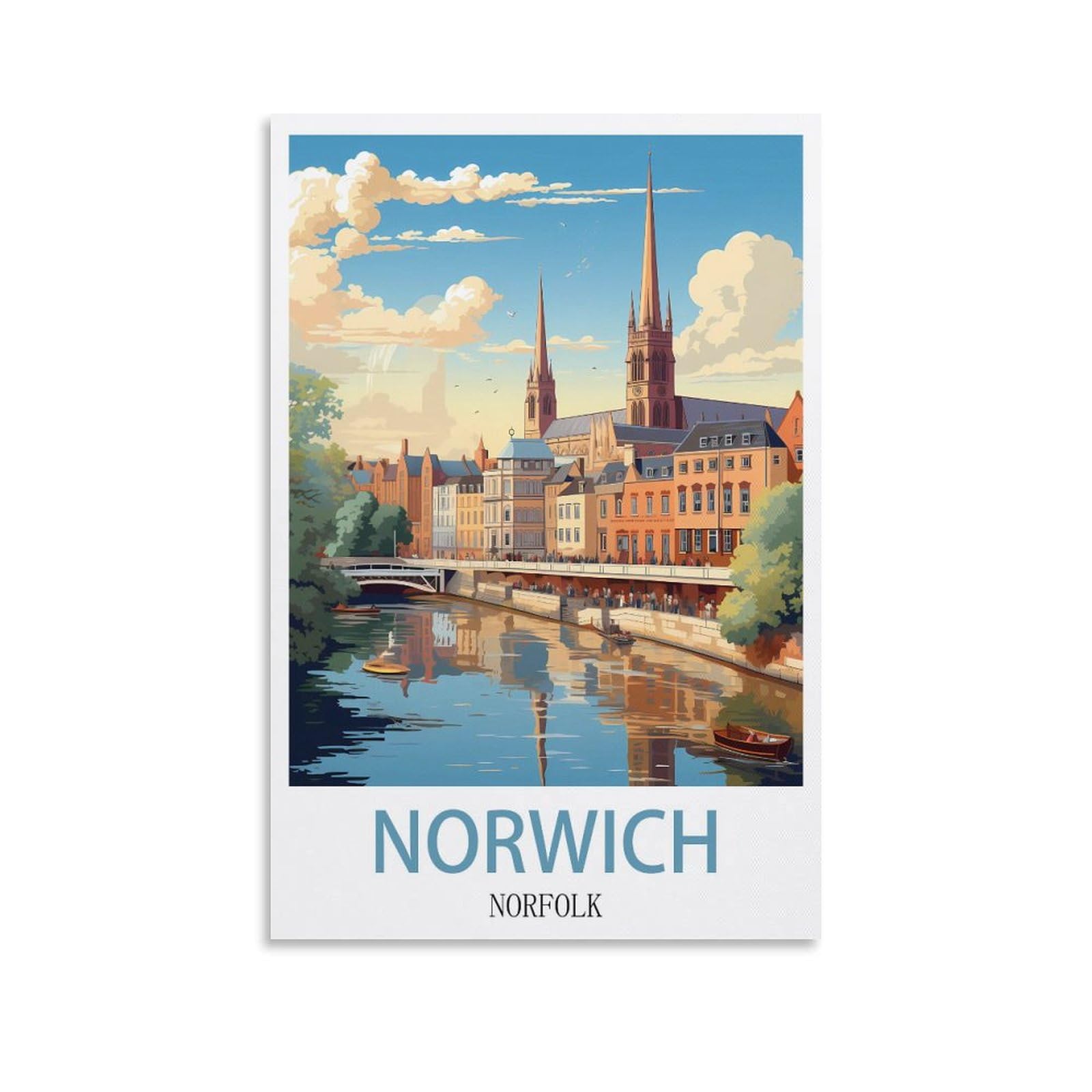 Vintage Metal Tin Sign,Norwich Norfolk,Travel Tin Signs Metal Poster Wall Decor Office Cafe Bathroom Badroom 30x40cm