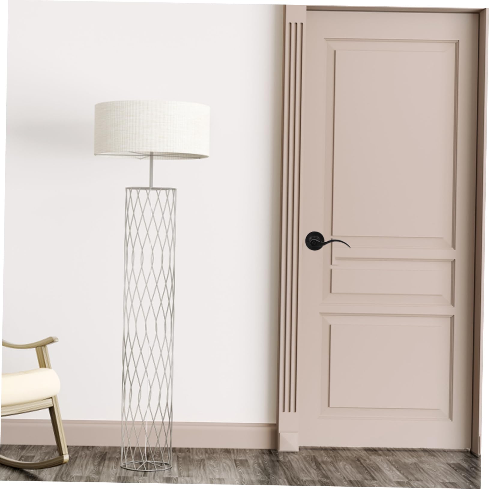 Mikikit Cerradura De Manija De Puerta Ondulada Con Llave Color Mate Negro Para Armario Baño y Dormitorio Herrajes Para Perilla De Puerta
