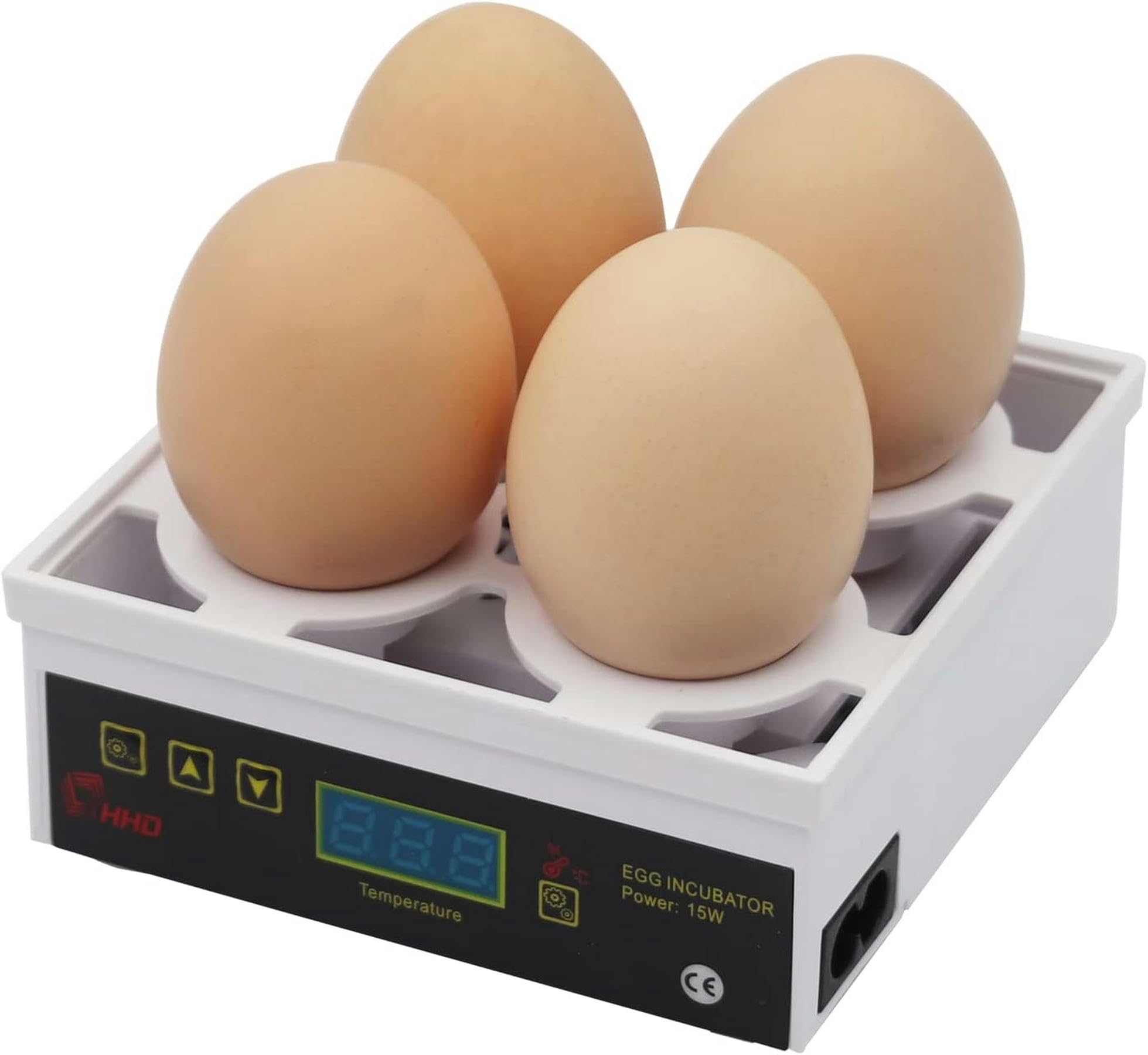Mini incubateur 4 œufs pour Poules, contrôle de la température des œufs éclos, avec écran LED numérique, pour volailles, Canards, Oiseaux, Poules, œufs de caille
