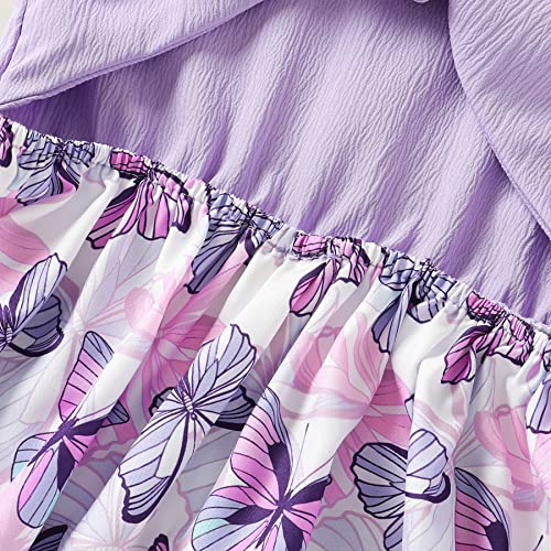 Toddler Girls Dress Butterfly Print Ruffle Sleeveless Baby Girl Dresses (Sister-Backless Dress, 12-18 Months) #TOP5