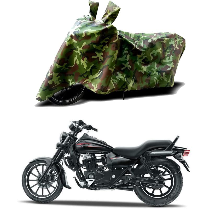 Image of 100% Water Resistant Bike Scooty Two Wheeler Body Cover Compatible for Bajaj Avenger Street 160 BS6 /UV-Rays /Heat Protection /Birds Dropping /Scratchproof /Dust Proof /Waterproof /All [Green MJ]