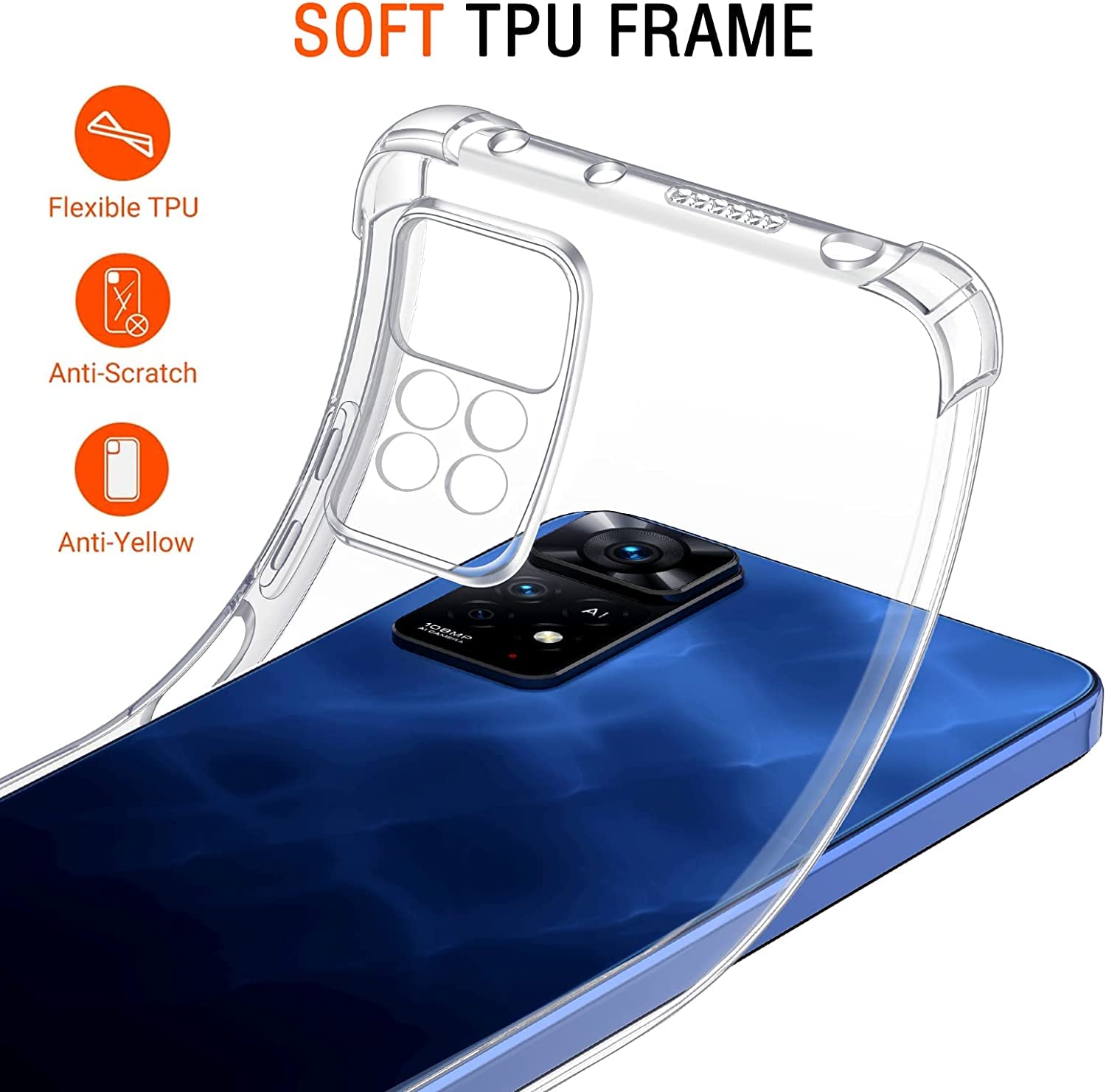 Cover per Redmi Note 12 4G + [3 Pezzi] Vetro Temperato