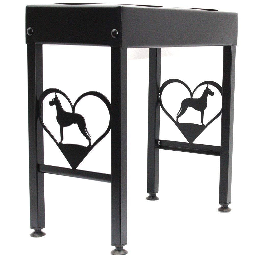 Elevated dog feeder stand raised dog bowls 21" tall for Great Dane