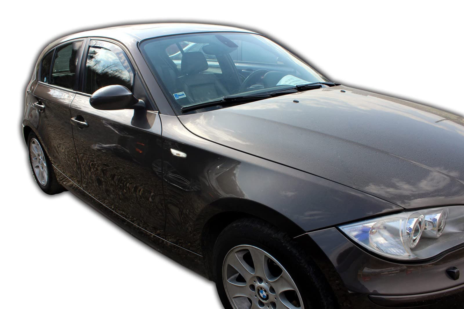 J&J AUTOMOTIVE Windabweiser passend für BMW 1 Series E87 5-Türer 2004-2012 4tlg, Heko Regenabweiser Vorne Hinten Getönt Dunkel Passform