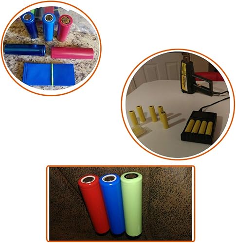 Miniatura 3 de 300 unids 10 Color 29.5MM 18.5MM Tubo de tubo termorretráctil de PVC plano para 18650 18500 batería película retráctil
