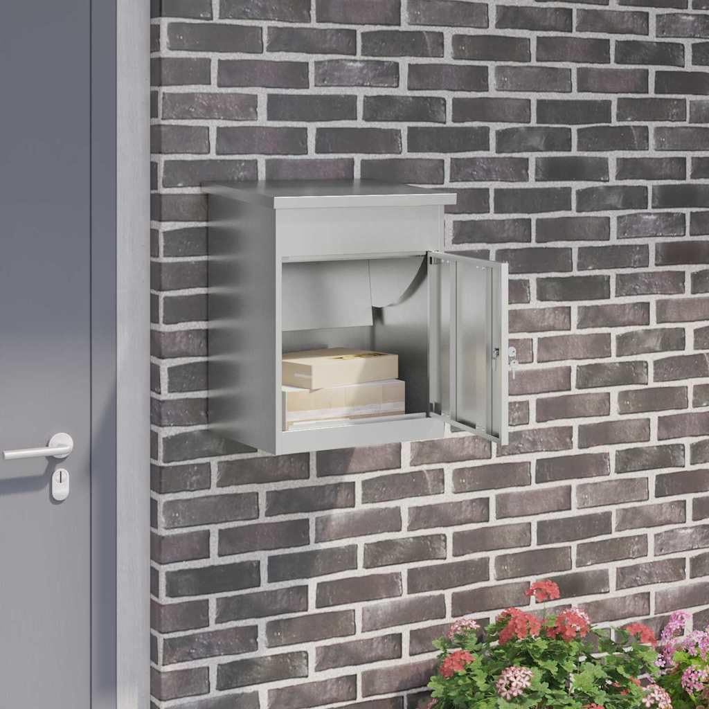 vidaXL Caja de Entrega de Paquetes Negro 44 x 35 x 59 cm, Buzón de Jardín y Terraza, Diseño Moderno, Materiales Resistente, Solución para Paquetes Seguros