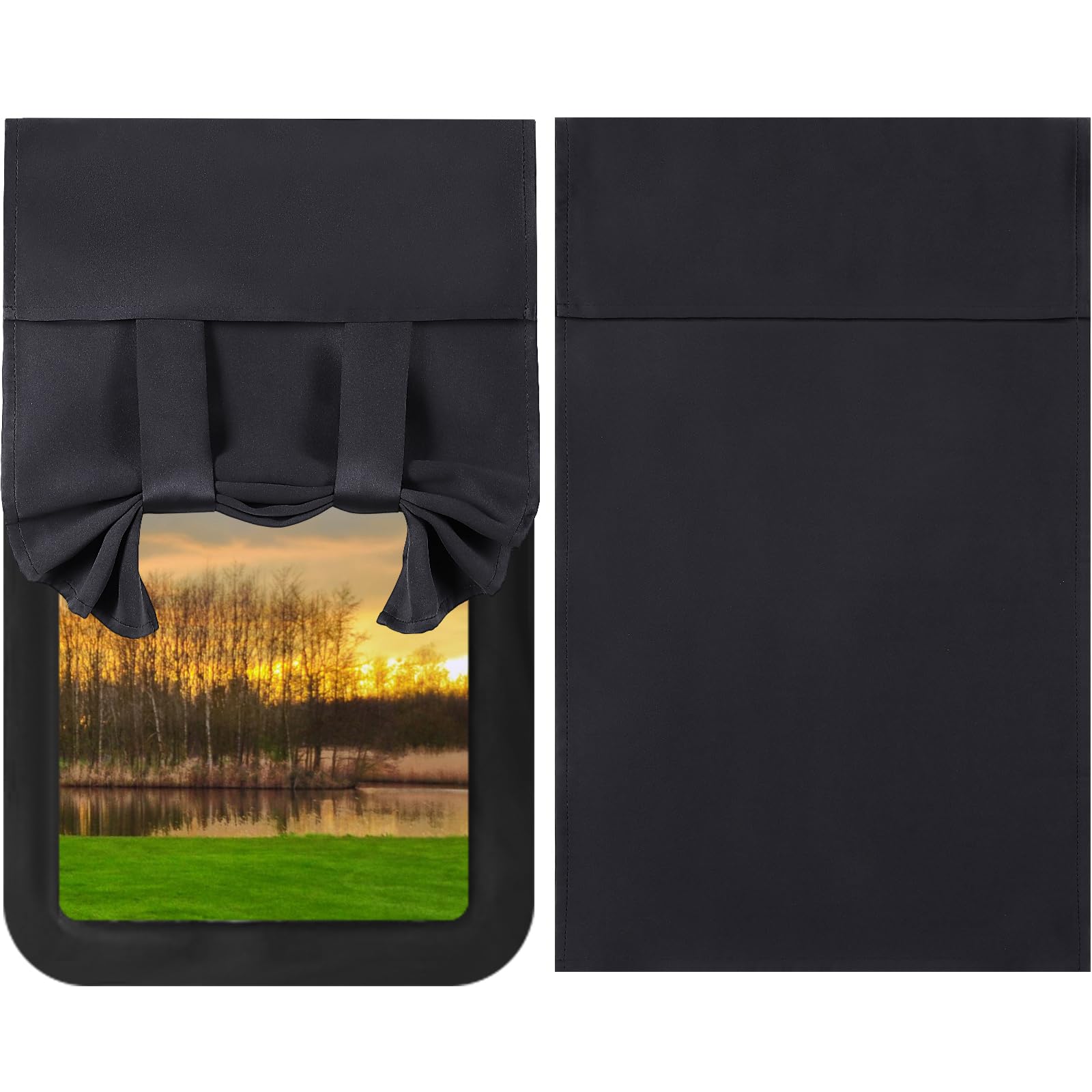 Preboun 16 x 26 Inch Rv Door Window Shade Cover Privacy Screen Door Curtains for Rv Door Window Insulated Tie up Camper Window Shades for Travel Trailer Motor Home