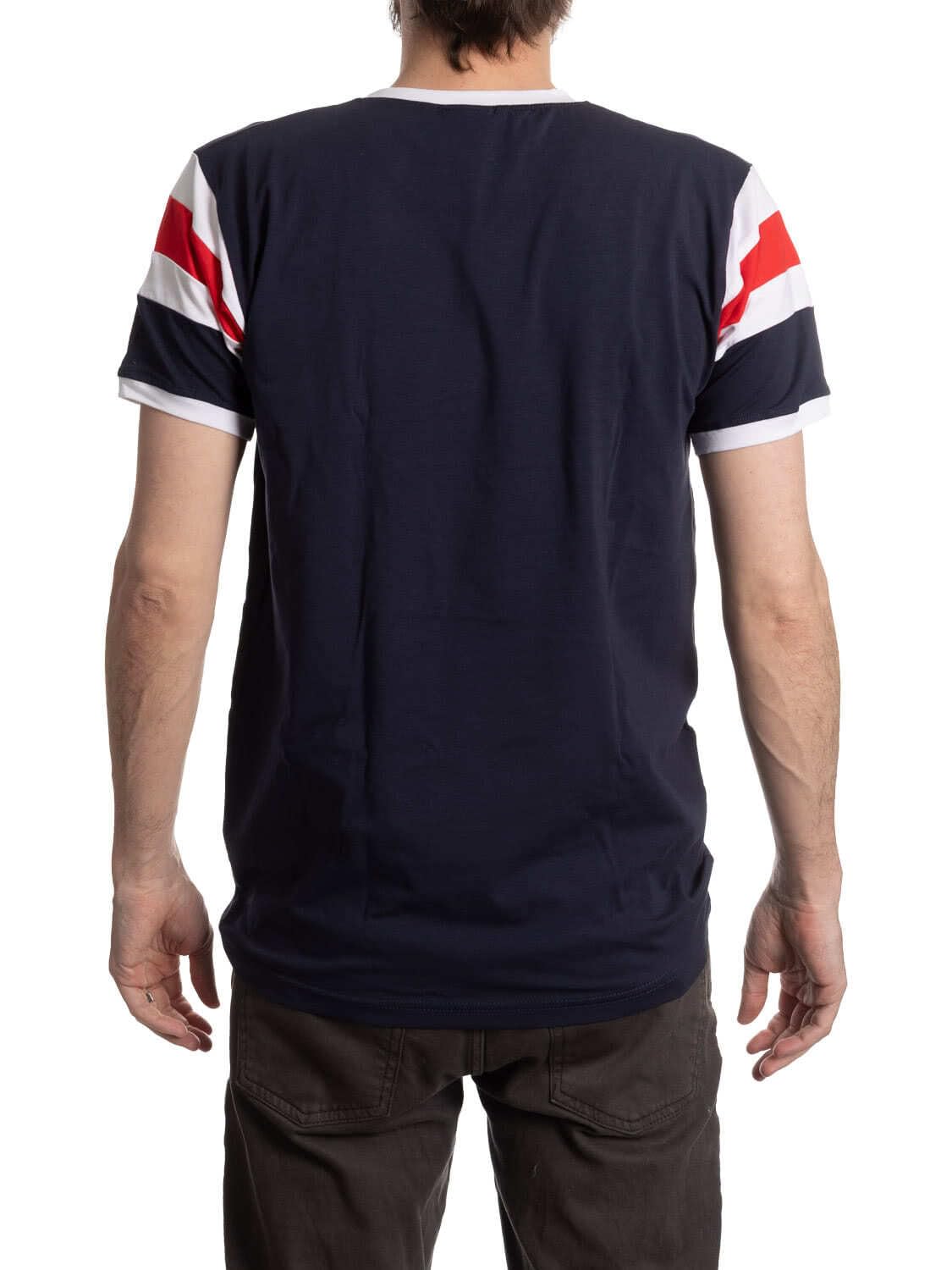 Calhoun NHL Mens Shoulder Stripe Varsity Inset Sleeve Retro Style T-Shirt - 3