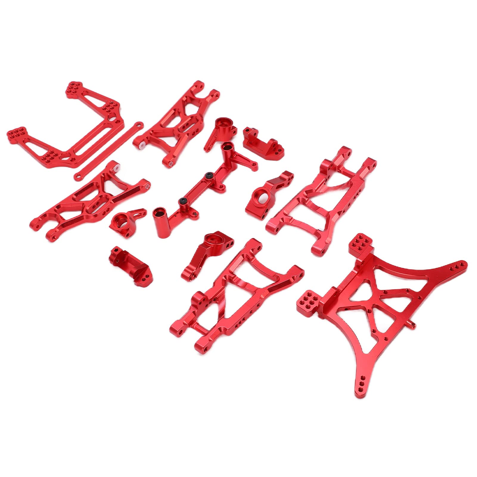 RC Auto Upgrade Teile Set,Rc Vorne Hinten Suspension Arm Kit Für Traxxas Aluminium Legierung Teile 1 10 Metall Upgrade Sories Lenkung Tasse Slash 2Wd (Rot)